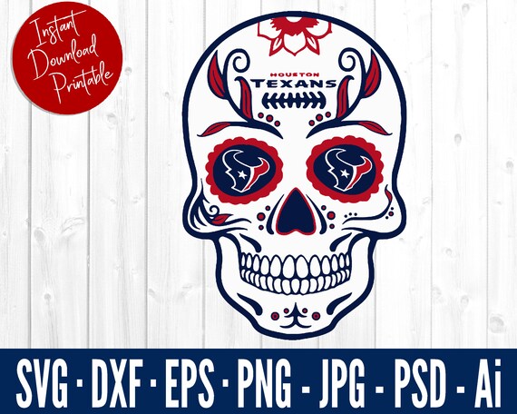 Houston Texans Sugar Skull Svg Sugar Skull Svg Files For Etsy