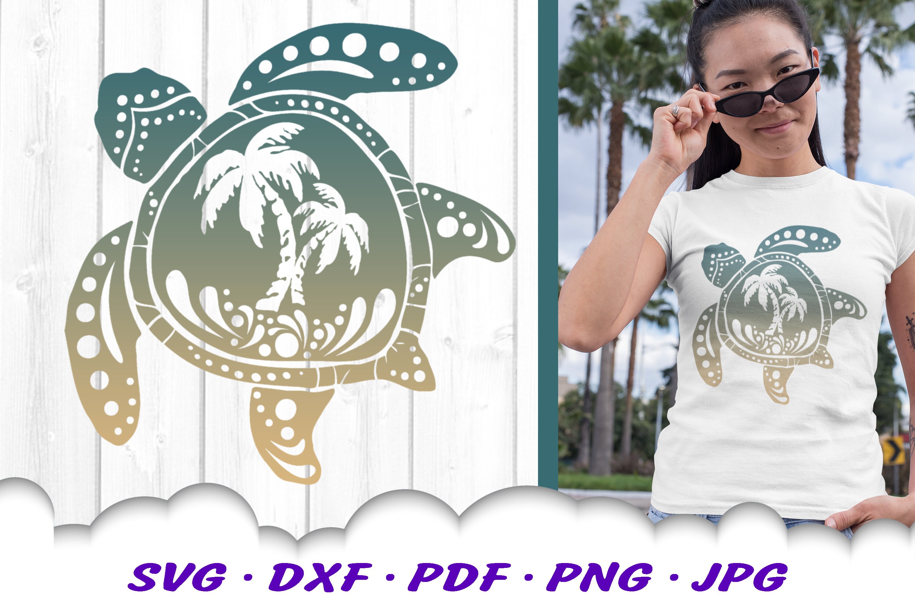 Download Palm Beach Turtle Svg Files For Cricut Beach Svg Sea Etsy
