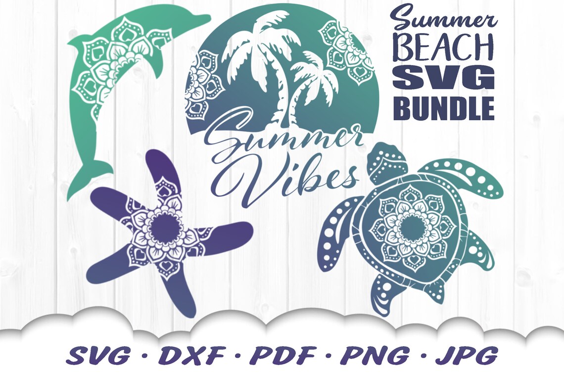 Summer Vibes Beach Mandala SVG Bundle Summer SVG Files for - Etsy