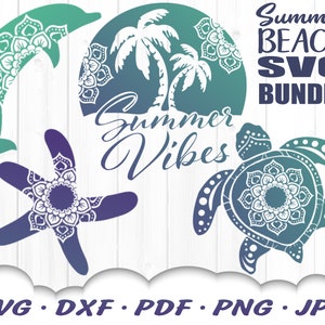 Summer Vibes Beach Mandala SVG Bundle Summer SVG Files for Cricut ...