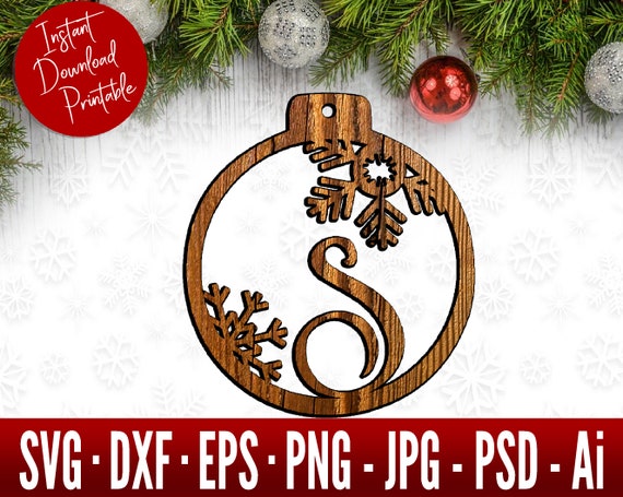Download Personalized Monogram Christmas Ornament Svg Dxf Cut Files Etsy