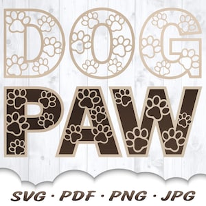 Alphabet empreinte de patte de chien Svg - fichiers Svg empreinte de patte pour Cricut - police de caractères Svg - Svg de chien - Svg de patte de chien - Svg de maman de chien - empreinte de patte Clipart