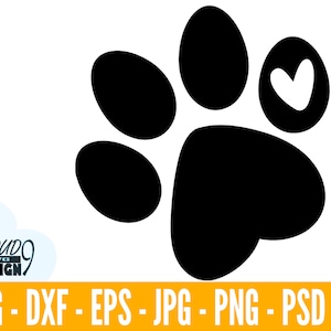 Paw Print SVG - Paw SVG - hart SVG - hond moeder Svg-bestanden voor Cricut - Svg-bestanden voor silhouet - Svg-bestanden knippen - huisdierliefhebbers - downloaden