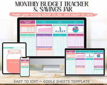 Monthly Budget Spreadsheet, Google Sheets Budget Planner, Savings And Debt Tracker Template
