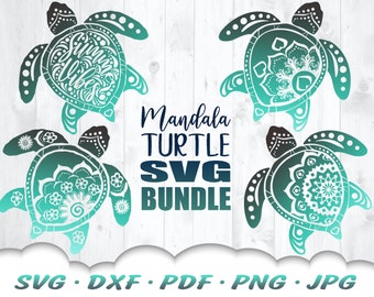 Turtle SVG Bundle - Sea Turtle Svg - Sea Turtle Png - Beach Svg - Summer Vibes Svg - Mandala Svg - Turtle Silhouette - Svg Files For Cricut