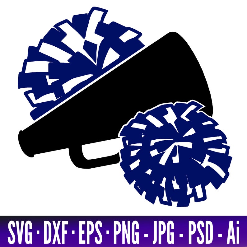 Cheerleader Cheer Megaphone Poms Svg Dxf Cut Files Svgs | Sexiz Pix