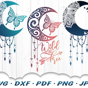 Mandala Butterfly Dreamcatcher SVG - Dreamcatcher Svg Bundle - File Svg per Cricut - File Svg farfalla - File di taglio Svg mandala farfalla
