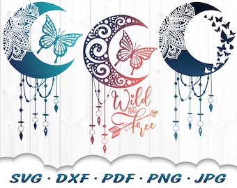 Mandala Butterfly Dreamcatcher SVG - Dreamcatcher Svg Bundle - Svg Files For Cricut - Butterfly Svg Files - Butterfly Mandala Svg Cut Files