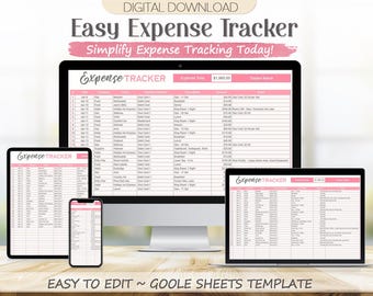 Expense Tracker Google Sheets Template: Printable & Digital Expense Log Spreadsheet