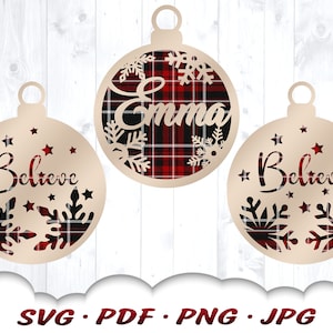 Christmas Ornament Svg Bundle - Christmas Svg Files For Cricut - Snowflake Svg -  Christmas Clipart - DIY Customizable Christmas Décor