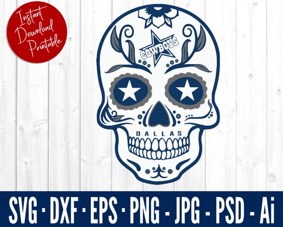 Dallas Cowboys Sugar Skull Svg Sugar Skull Svg Files For Etsy