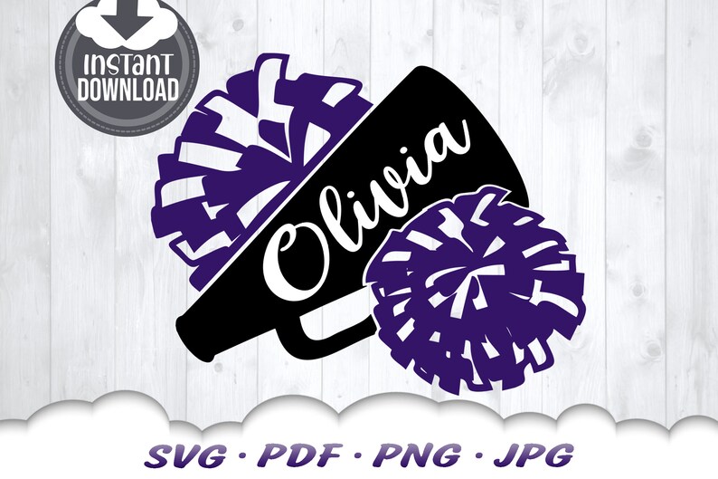 Cheer SVG Cheerleader SVG Megaphone Pom Poms SVG Cheer - Etsy