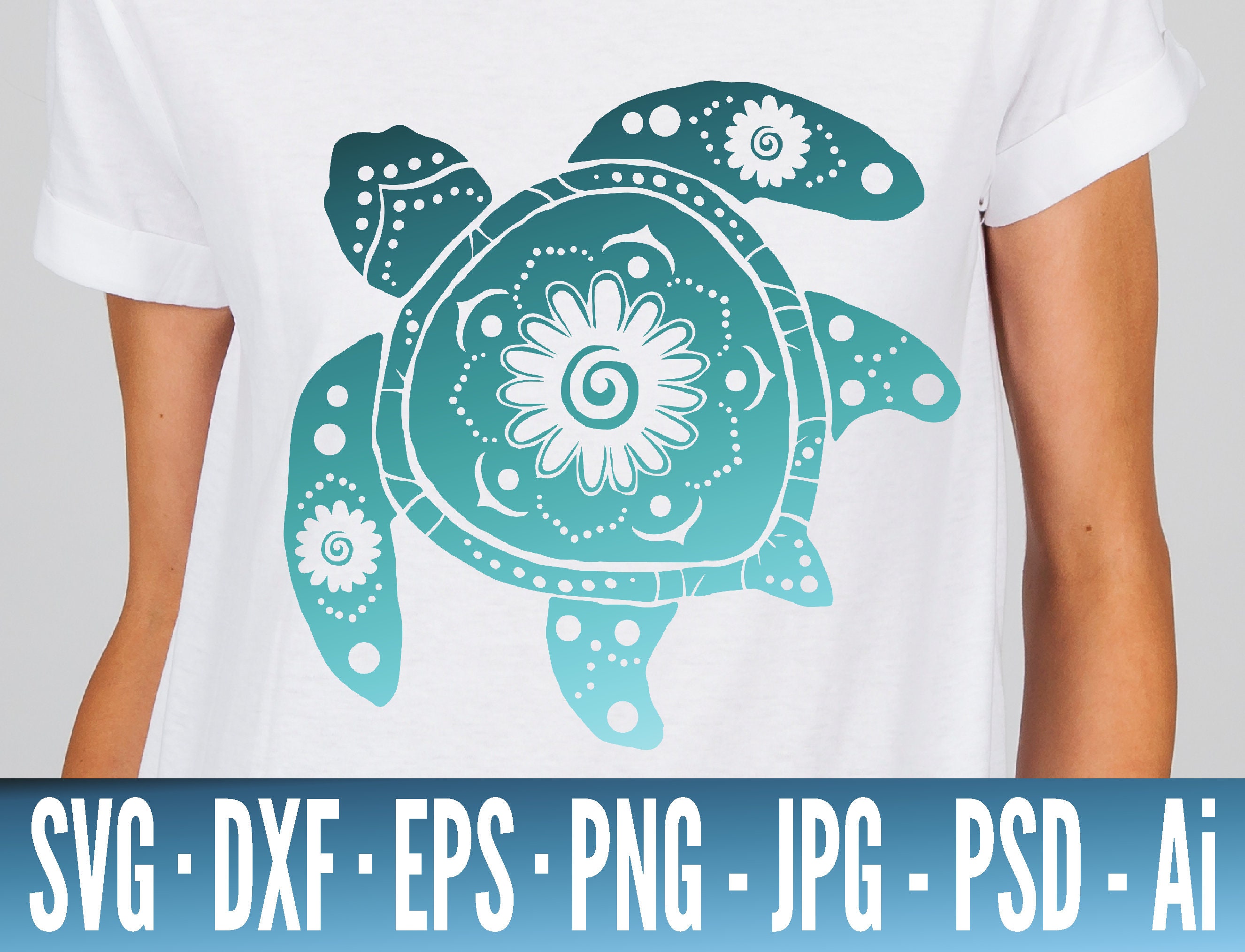 Download Turtle Mandala Svg Files For Cricut Turtle Svg Sea Turtle Etsy