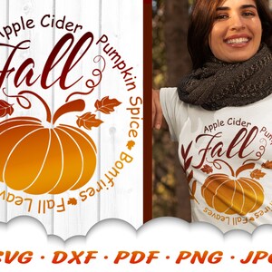 Fall Pumpkin Round SVG - Fall Pumpkin SVG Files For Cricut - Pumpkin Spice Apple Cider Fogueiras Leaves Sign Svg - Fall Quote Svg Cut Files
