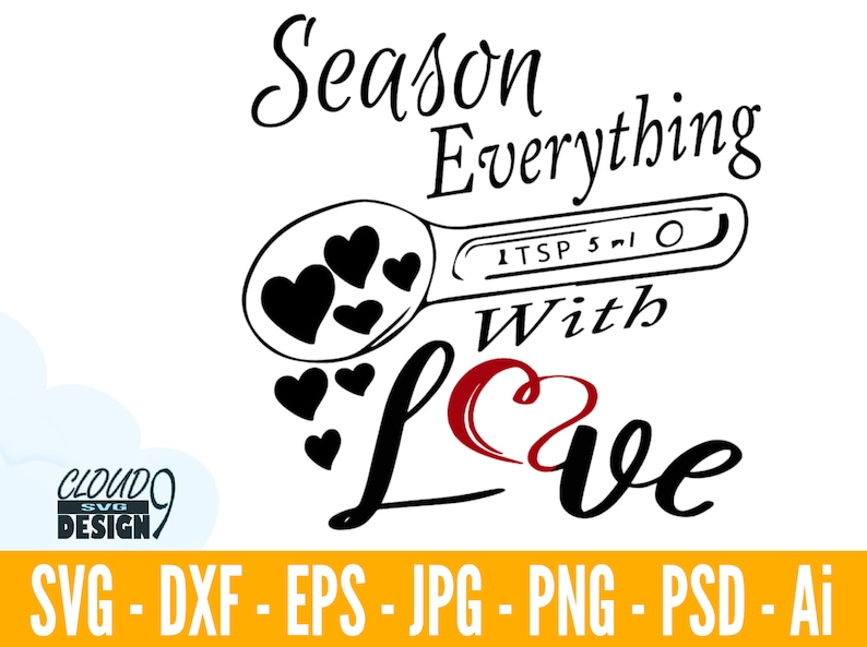 Download Season Everything With Love SVG Kitchen SVG Heart SVG | Etsy