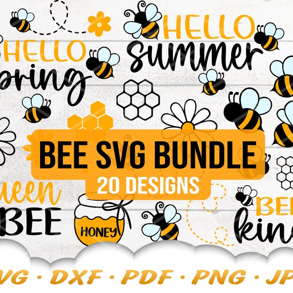 Bee SVG Bundle - Bee Svg - Honeycomb Svg - Bee Png - Honey Bee Svg - Bumble Bee Svg - Bee Clipart - Flower Svg - Spring Svg - Summer Svg