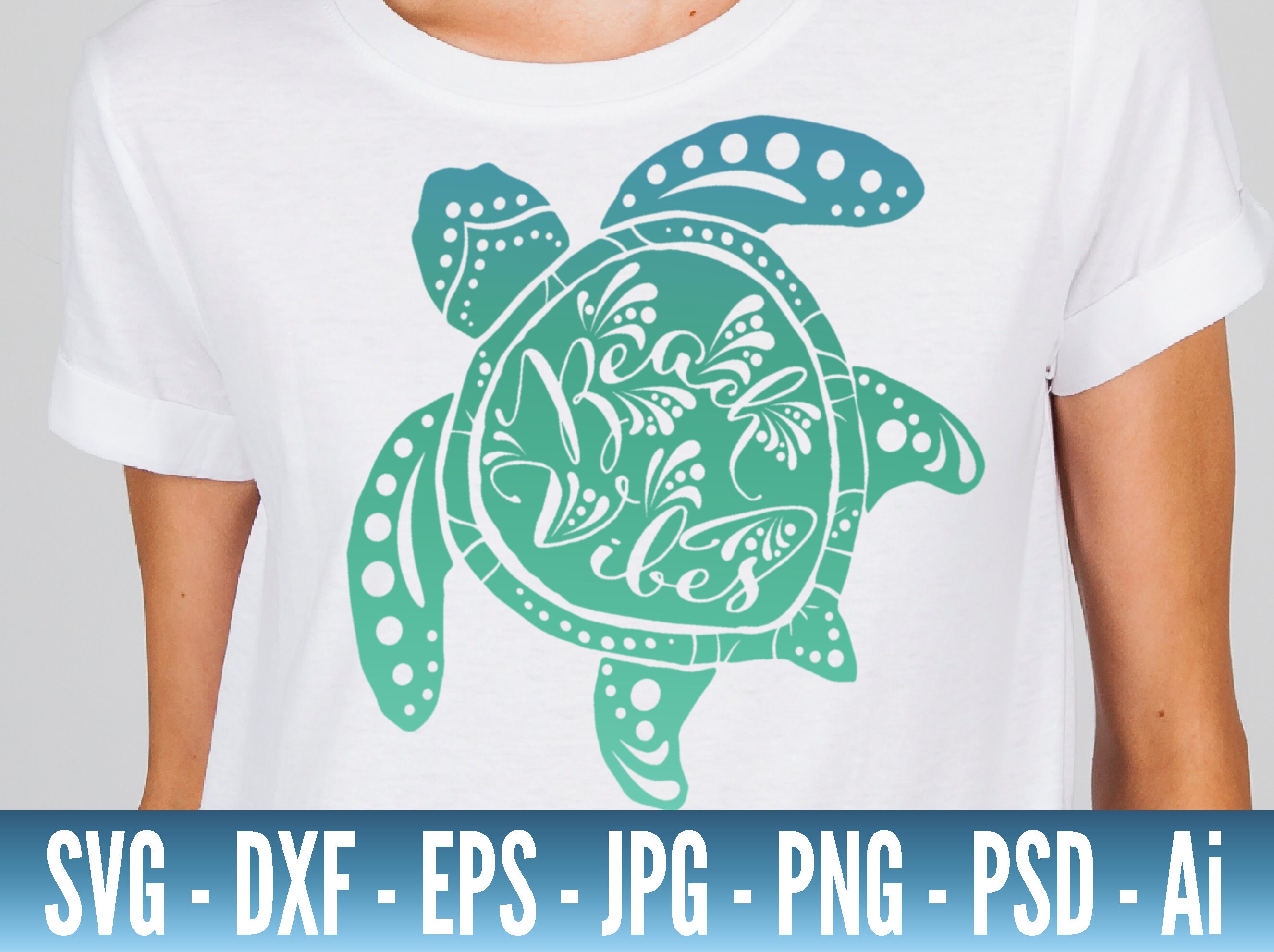Beach Vibes SVG Sea Turtle SVG Files for Cricut Turtle SVG - Etsy