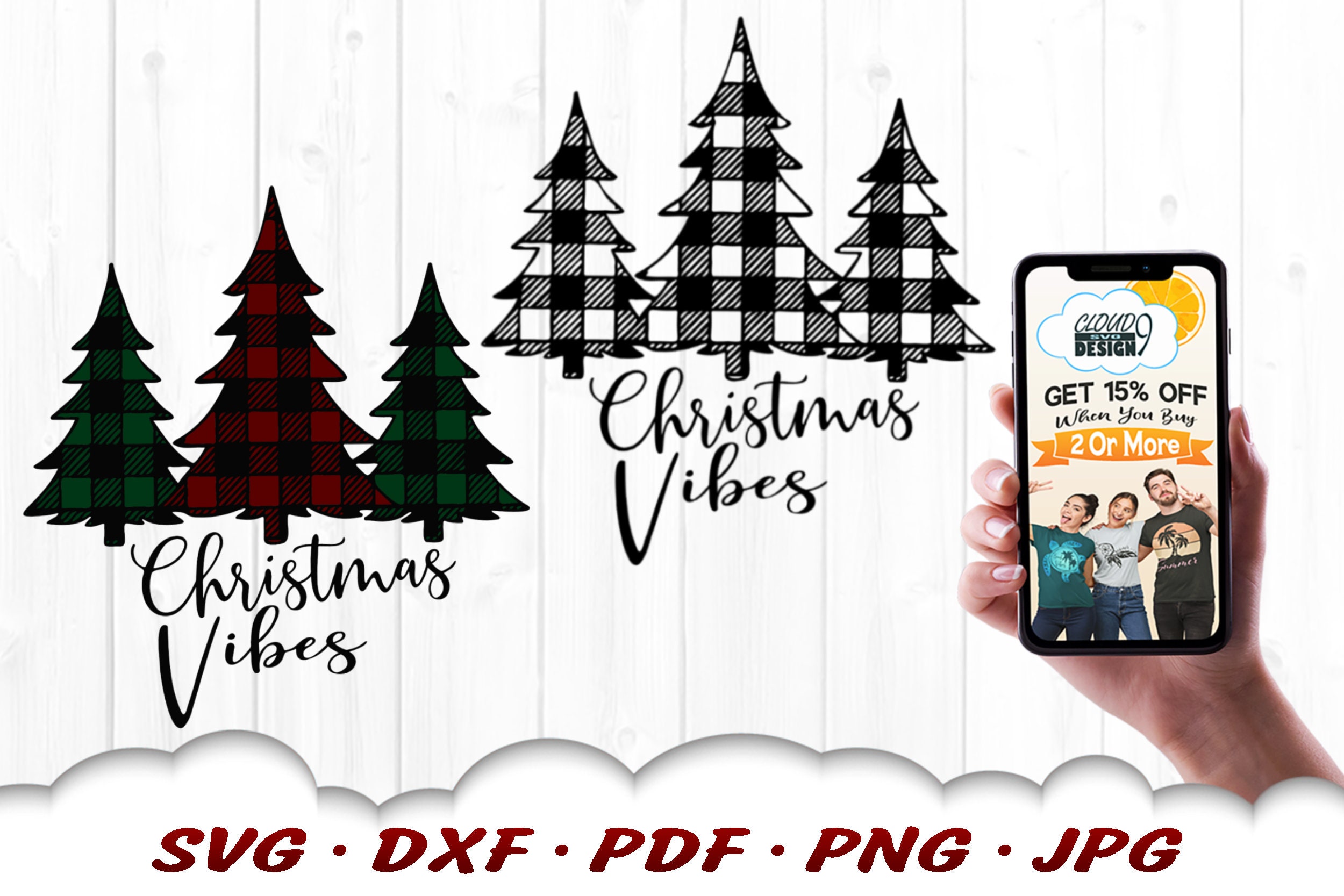 Download Plaid Christmas Vibes Svg Christmas Svg Files For Cricut ...
