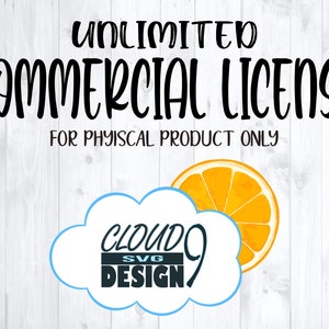 Unlimited Commercial License  - Commercial Use SVG Files - No Crediting