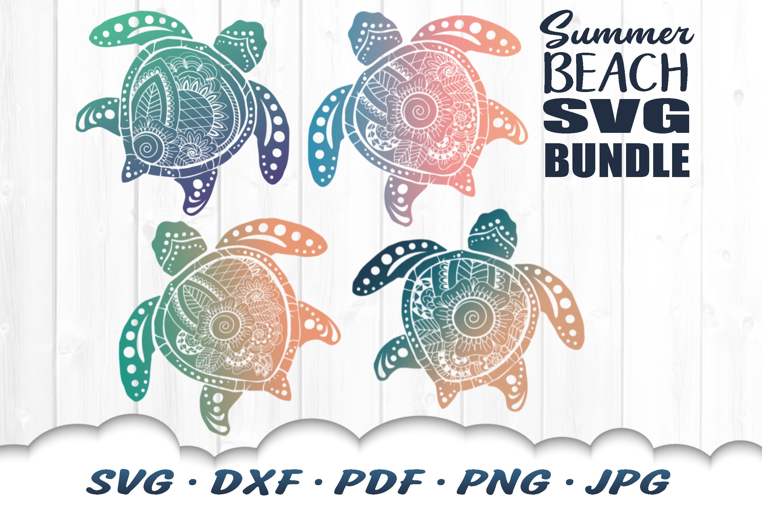 Floral Mandala Sea Turtle Svg Files for Cricut Sea Turtle - Etsy