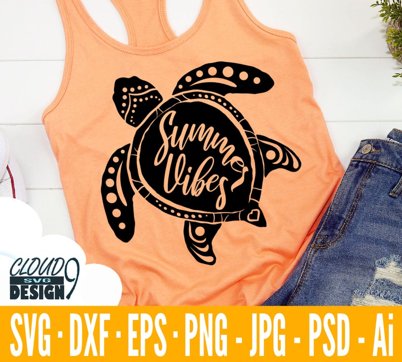 Download Summer Vibes SVG Sea Turtle SVG Files For Cricut Sea ...