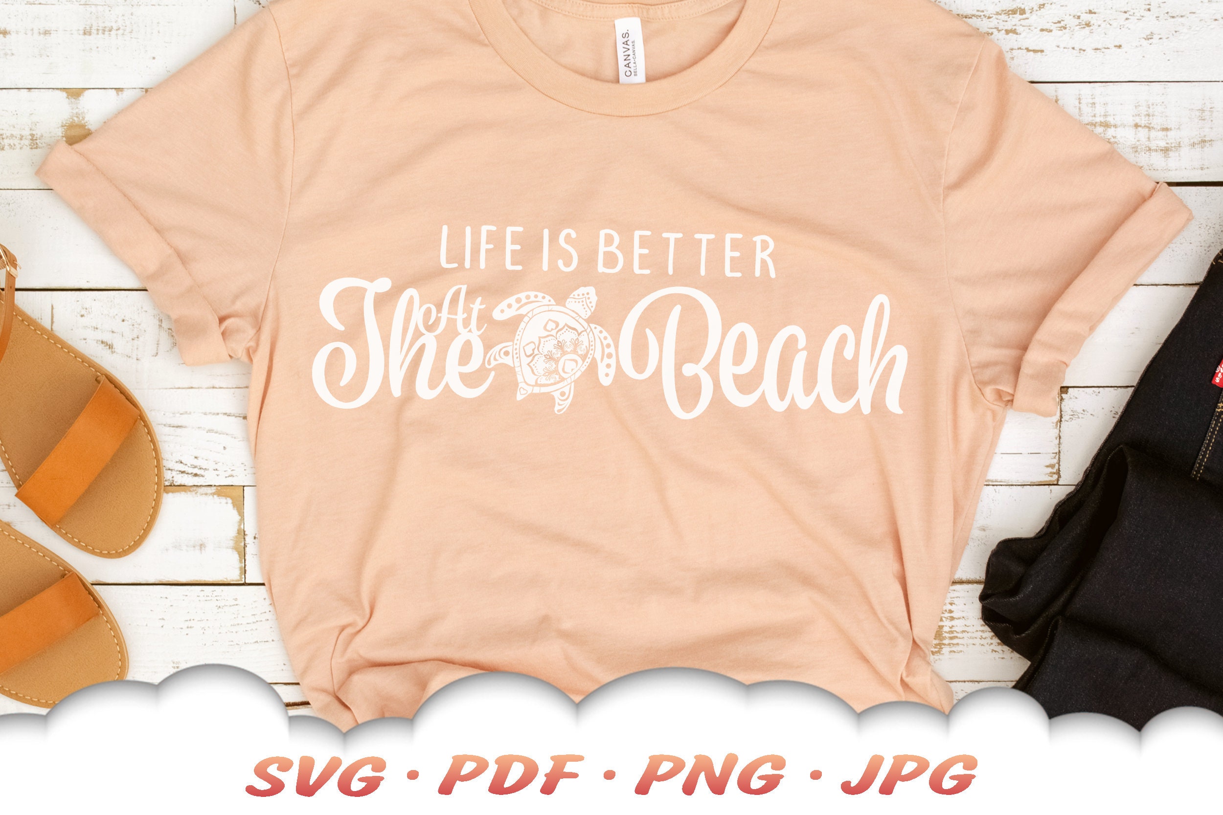 Beach Life Mandala Sea Turtle SVG Files For Cricut Life Is | Etsy