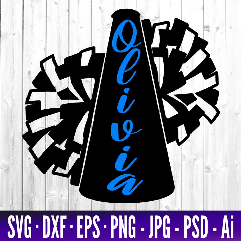 Cheer SVG Cheerleader SVG Megaphone Pom Poms SVG Cheer Etsy