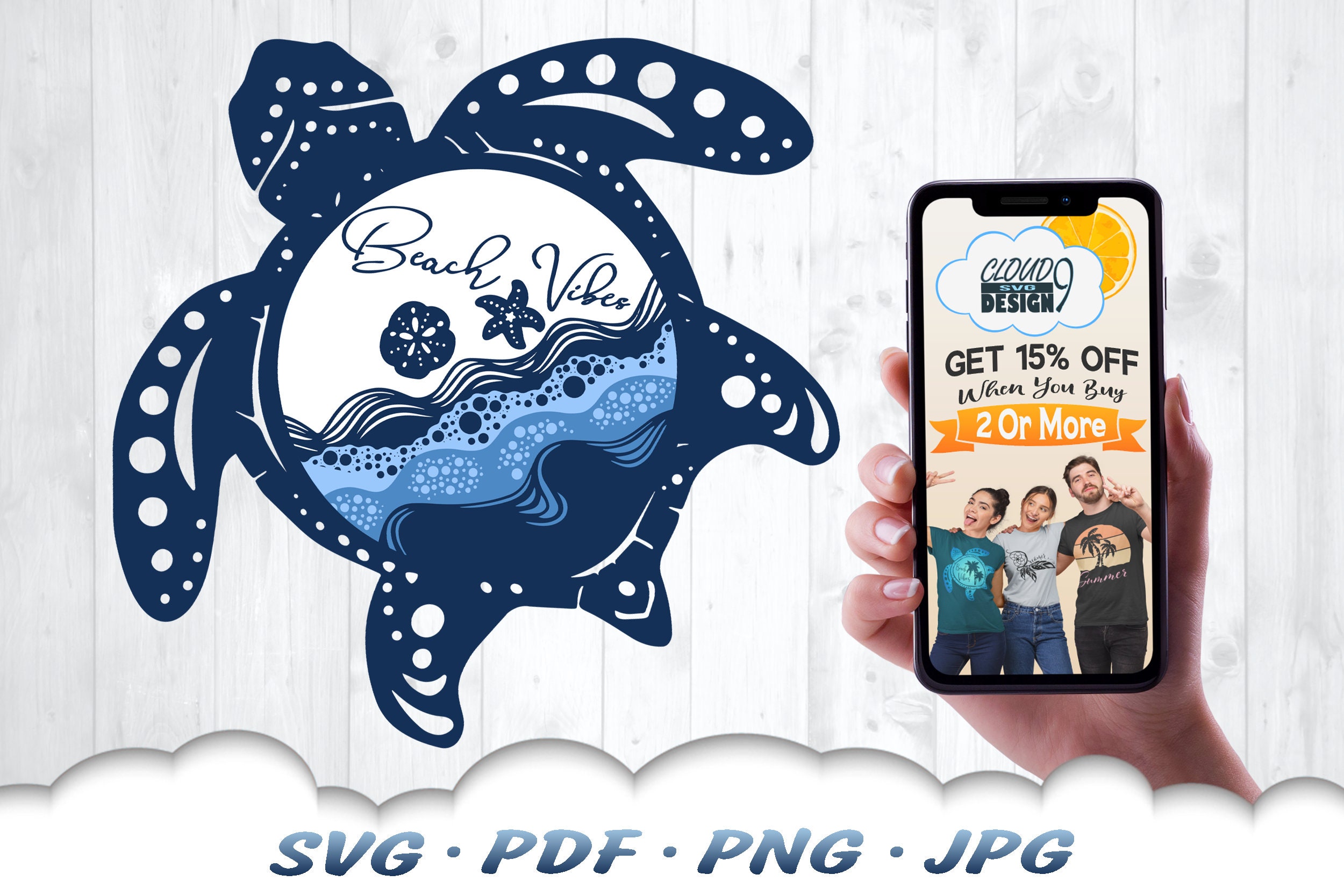 Beach Vibes Turtle Svg Sea Turtle Svg Files For Cricut | Etsy