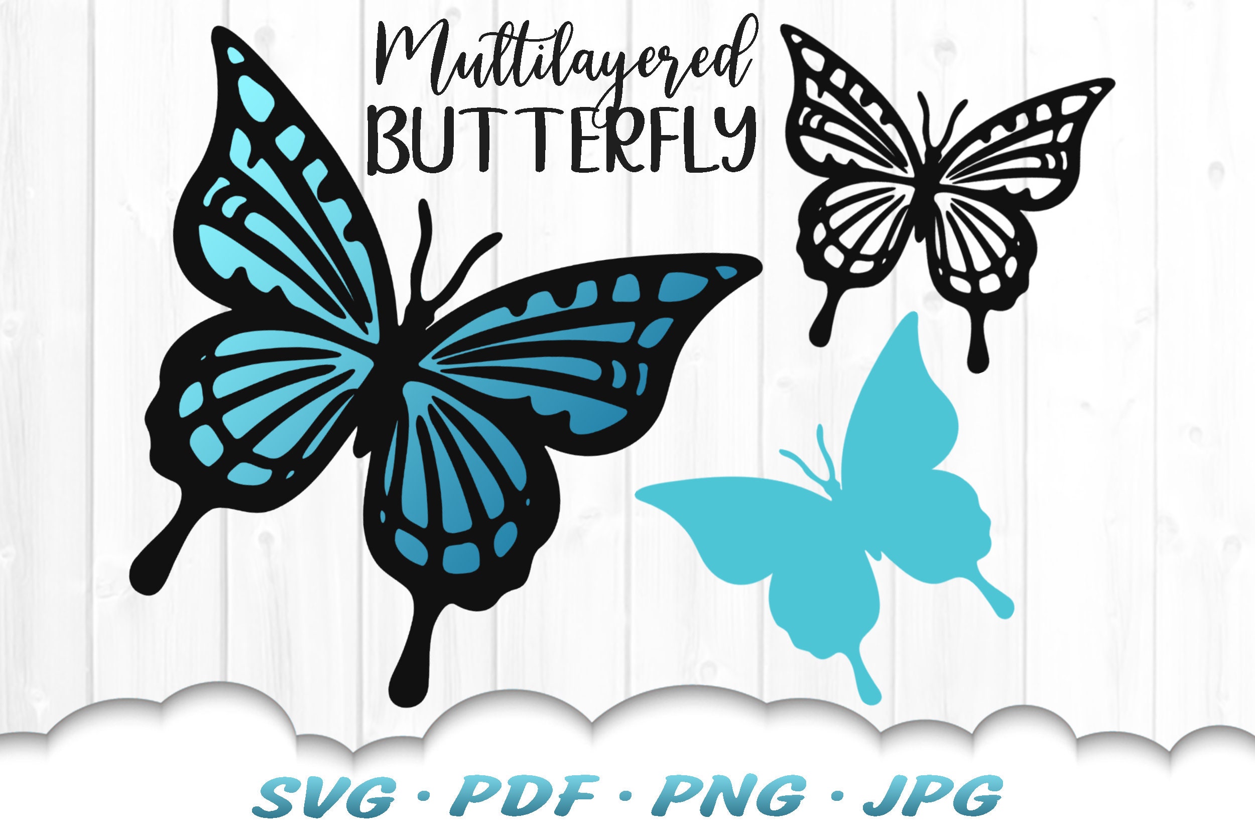 Layered Butterfly Svg Butterfly Svg Files For Cricut | Etsy