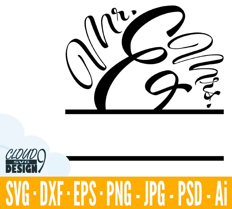 Download Mr. And Mrs. Split Monogram Frame SVG Monogram SVG Files ...