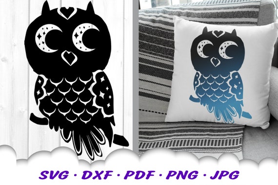 Download Free Owl Svg Owl Moon Stars Svg Files For Cricut Owl Moon Stars Etsy SVG Cut Files