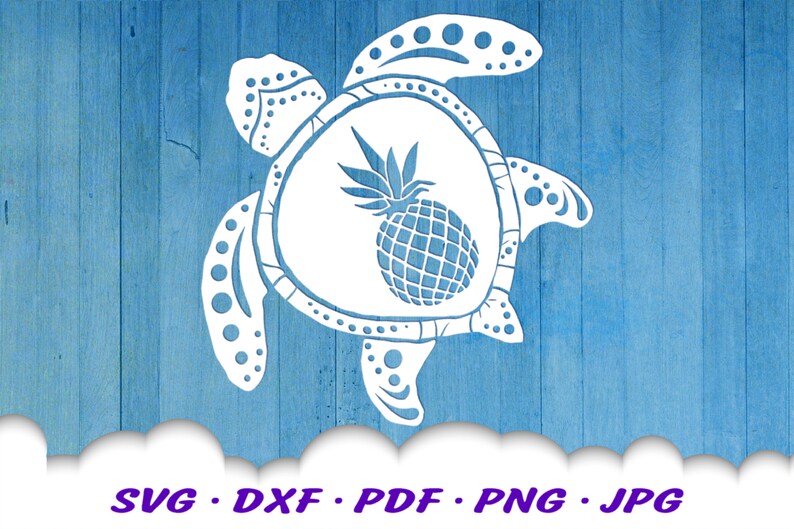 Pineapple Sea Turtle SVG Files for Cricut Turtle SVG Etsy