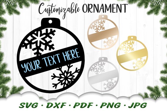 Download Customizable Christmas Ornament Laser Cut Files Custom Etsy
