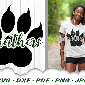 Panthers SVG Files For Cricut - Panthers SVG - Panther Svg - Panthers Paw Svg Cut Files - Panthers Cheer Svg - Panthers Team Iron On Png