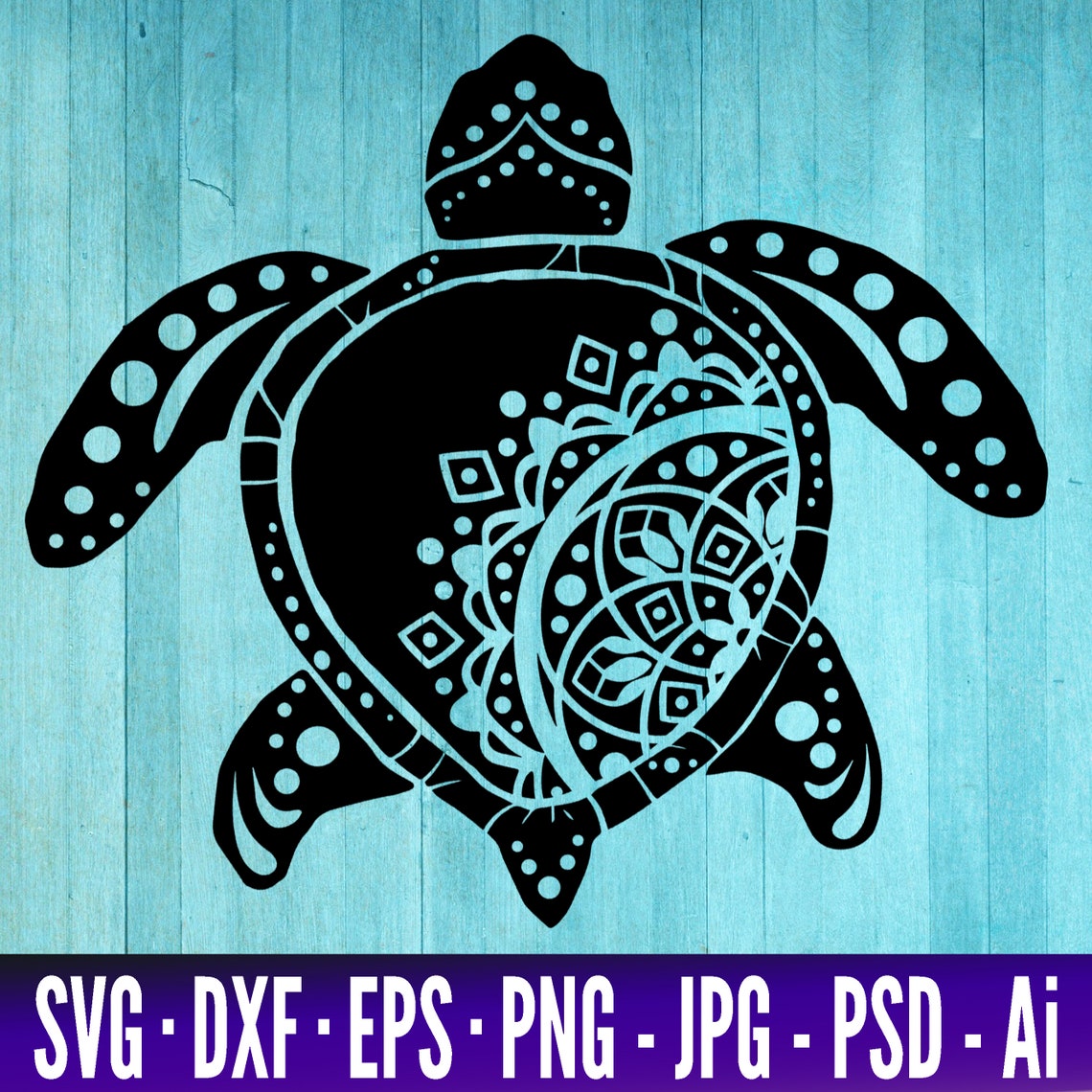 Download Turtle Mandala SVG Files For Cricut Sea Turtle SVG Sea | Etsy