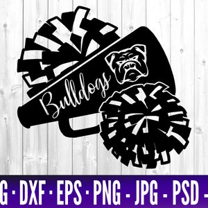 Bulldog Cheer SVG - Bulldogs Cheer Mascot SVG - Cheerleader SVG Cut Files - Svg Files For Cricut - Cheerleader Svg - Bulldog Team Mascot