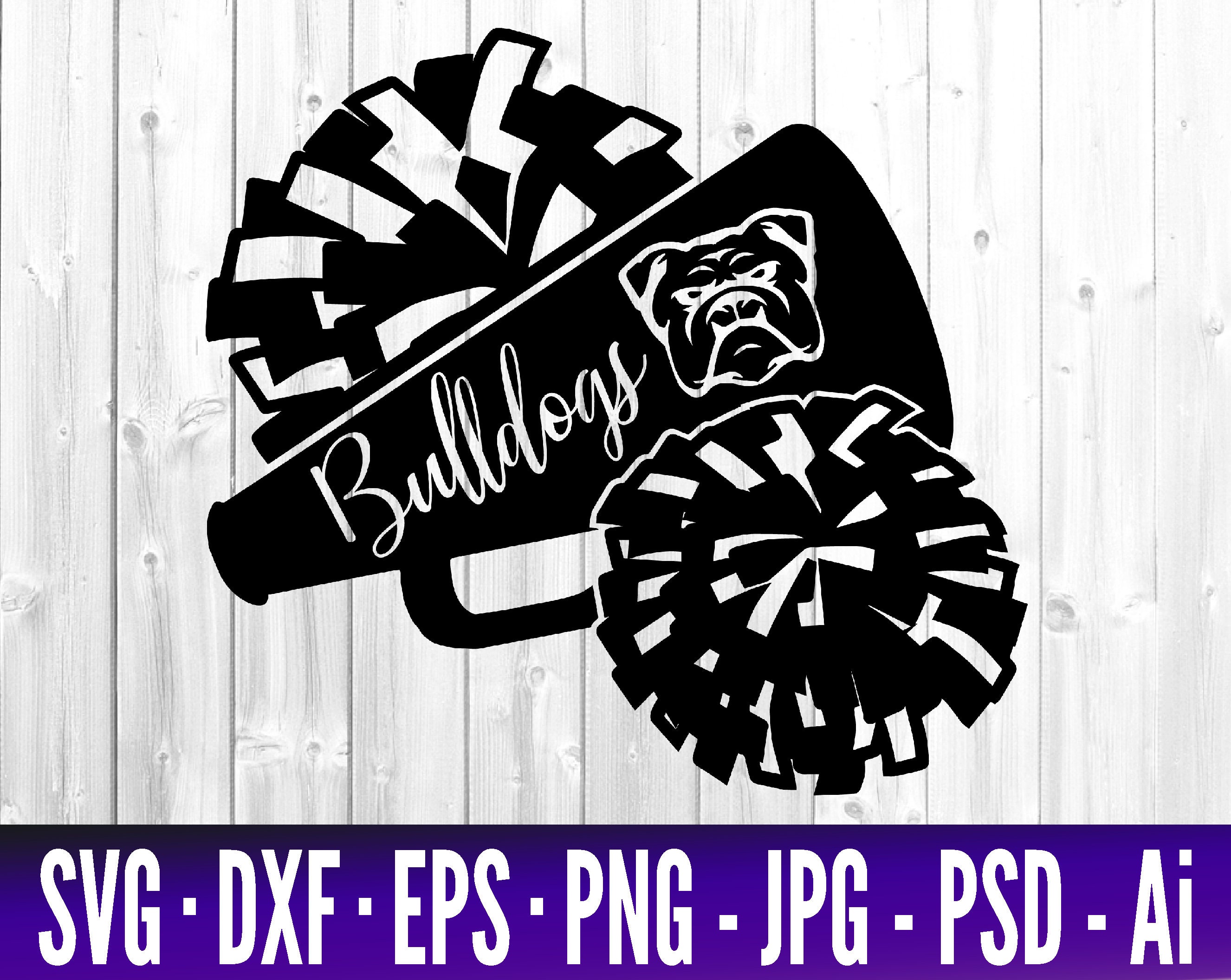 Bulldog Cheer SVG Bulldogs Cheer Mascot SVG Cheerleader - Etsy