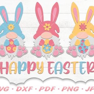 Easter Gnome SVG  - Happy Easter Svg - Gnome Svg - Easter Bunny Gnome - Easter Bunny Svg - Easter Shirt Svg - Easter Svg - Cricut Silhouette