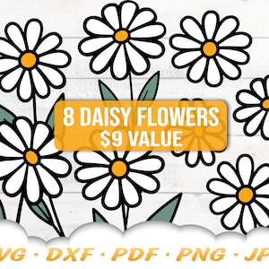 Daisy SVG Bundle - Daisy Svg - Flower Svg - Daisy Png - Daisy Flower Svg - Flower Clipart - Spring Svg - Summer Svg - Svg Files For Cricut