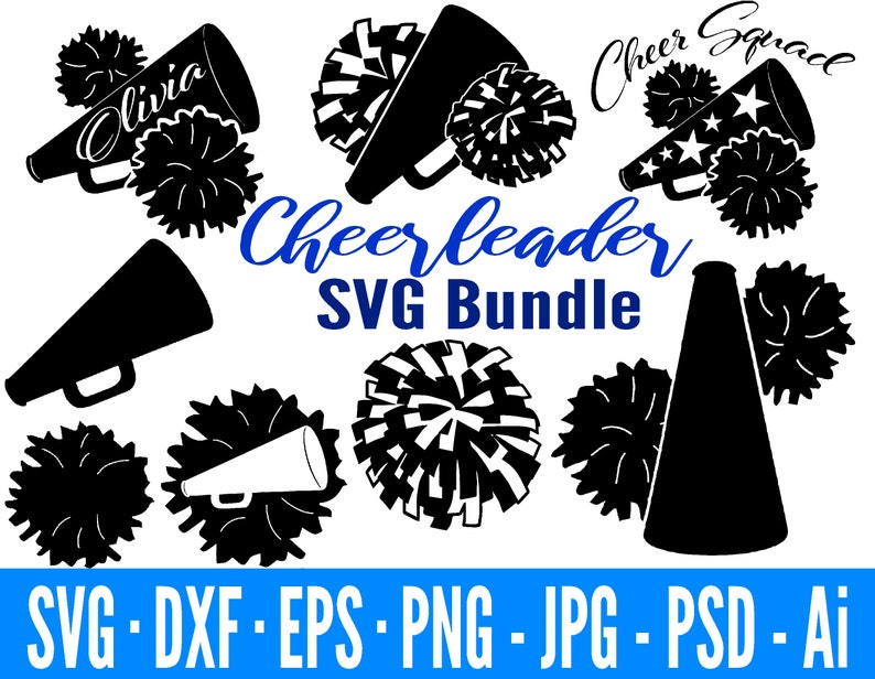 Cheer SVG Bundle Cheerleader SVG Megaphone SVG Cheer | Etsy