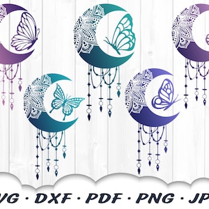 Mandala Dreamcatcher Butterfly Svg Bundle - Dreamcatcher Svg Files For Cricut - Floral Mandala Svg Bundle - Butterfly Dreamcatcher Cut Files