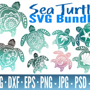 Grote zeeschildpad SVG bundel - schildpad SVG-bestanden voor Cricut - zeeschildpad SVG - zomerschildpad Svg - mandala schildpad Svg - schildpad Svg bundel