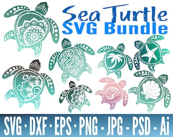 Big Sea Turtle SVG Bundle - Turtle SVG Files For Cricut - Sea Turtle SVG - Summer Turtle Svg - Mandala Turtle Svg - Turtle Svg Bundle
