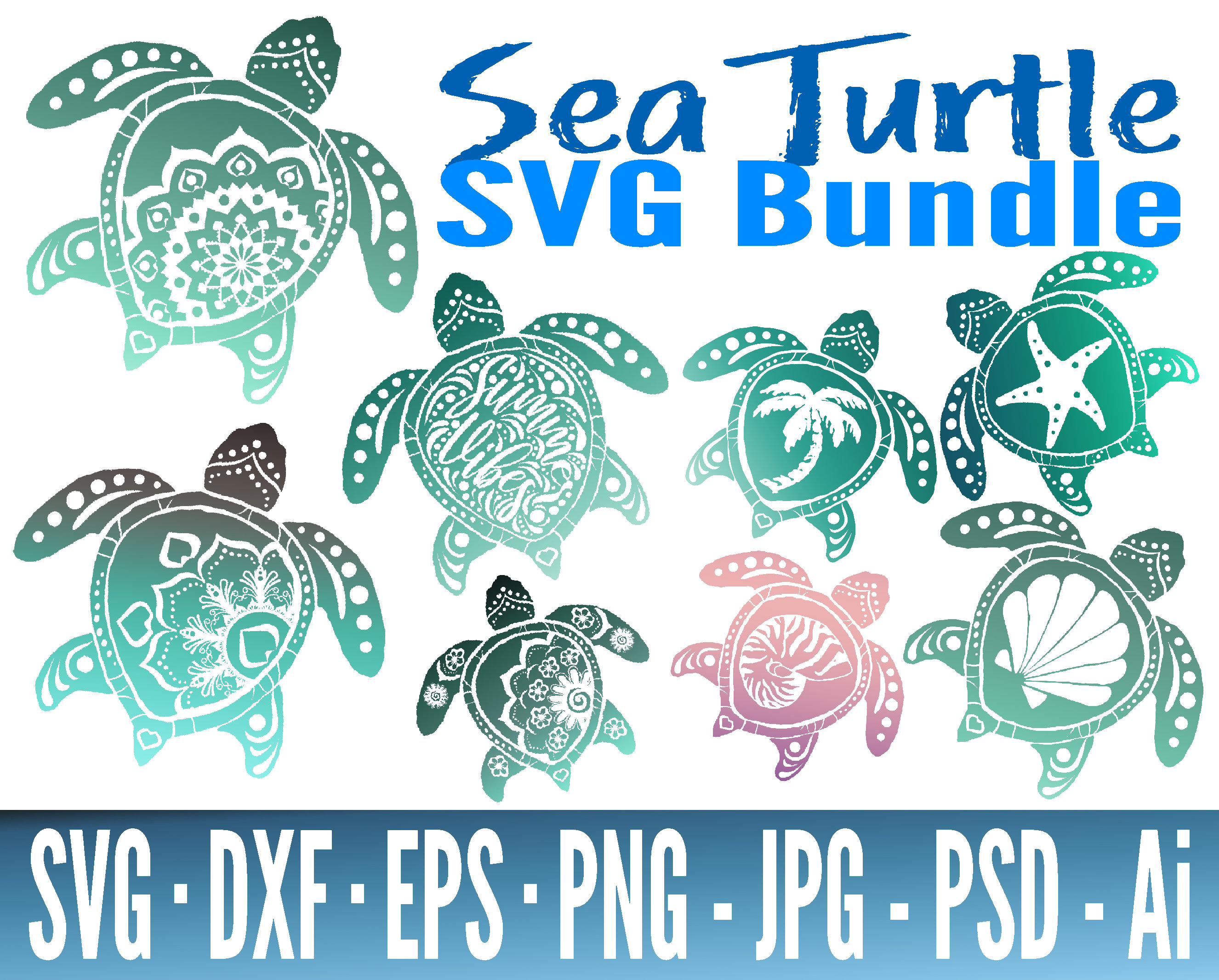 Turtle Svg Bundle Sea Turtle Svg Files Vector Clipart Cricut | The Best ...