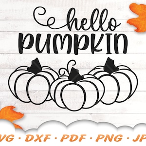 Hallo Kürbis-Svg-Fall-Svg-Herbst-Svg-Kürbis-Svg-Herbst-Shirt - Herbst-Dekor - Thanksgiving-Svg-Svg-Dateien für Cricut - Sublimation