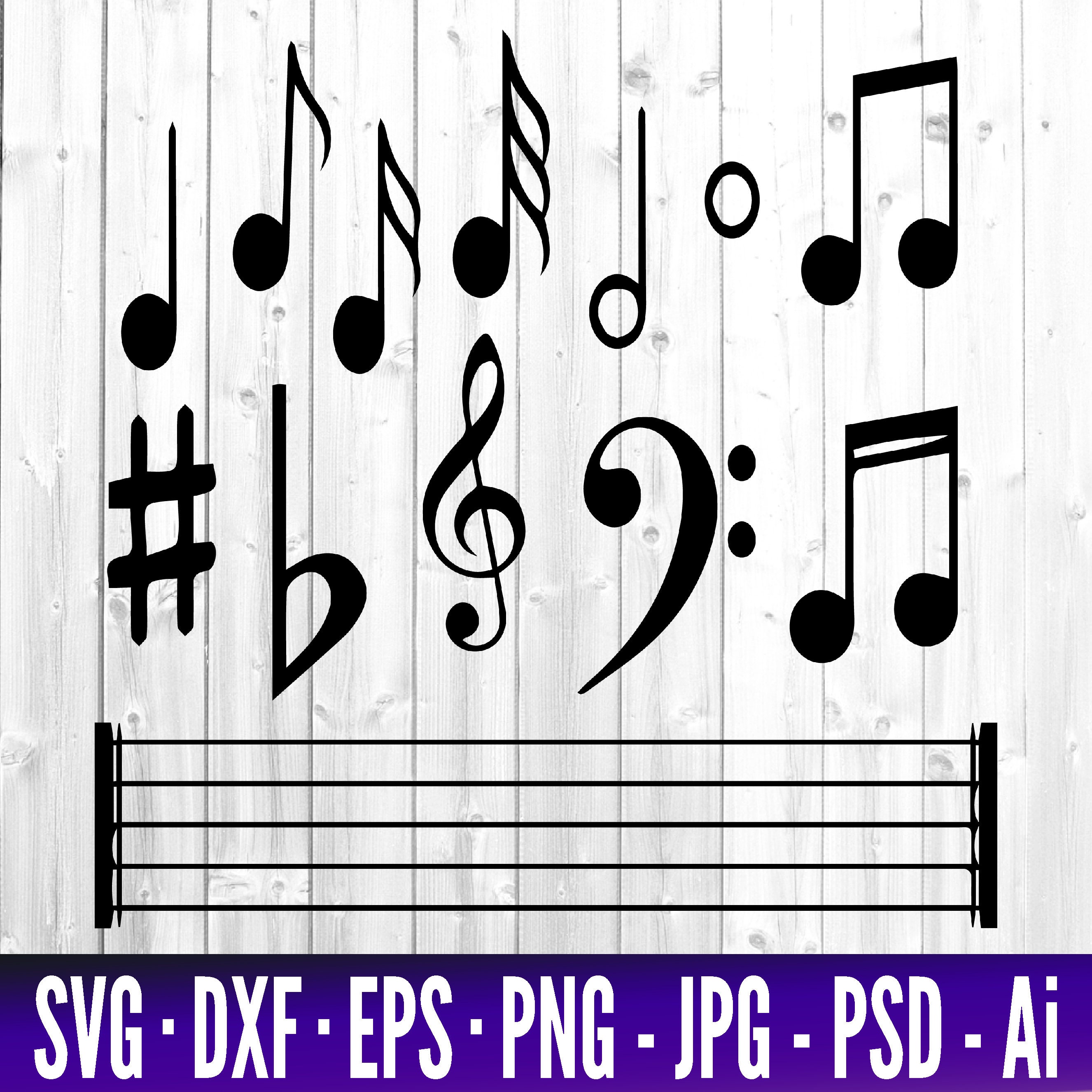 Music Svg Bundle Music Notes Svg Musical Notes Cut File For Etsy ...
