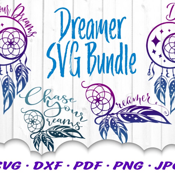 Dream Catcher SVG Bundle - Dream Catcher SVG Files For Cricut - Inspirational Quote Svg - Svg Cut Files - Svg Files For Cricut - Feather Svg