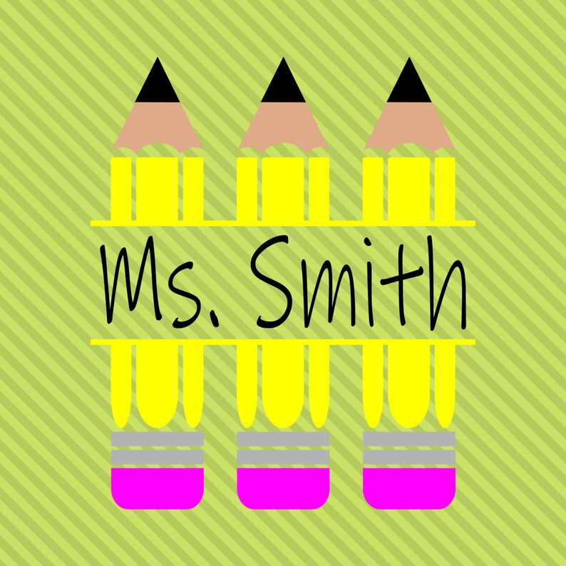 Download Customizable Name Teacher Pencil SVG | Etsy