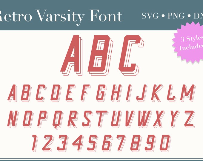 Varsity Font SVG, Retro Athletic Font SVG, Jersey Font Svg, Sports Svg ...