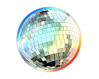 Vintage Holographic Die-cut Disco Ball Stickers | DJ Sticker |Perfect Gift for DJs, Music Lover, Laptop Sticker Decal, Flight Case Sticker